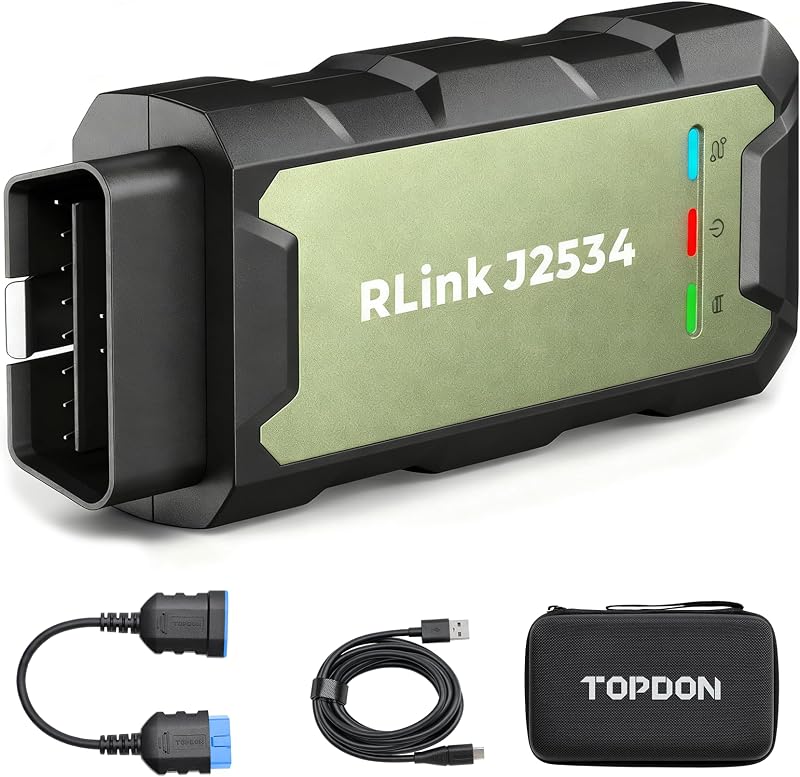 TOPDON RLink J2534 Pass-Thru Programmer, OEM Reprogramming and Diagnostic Tool, Enhanced J2534 VCI, Supports J2534/D-PDU/CAN-FD/DoIP, Compatible with 18+ Vehicle Brands, No OE Software Provided
