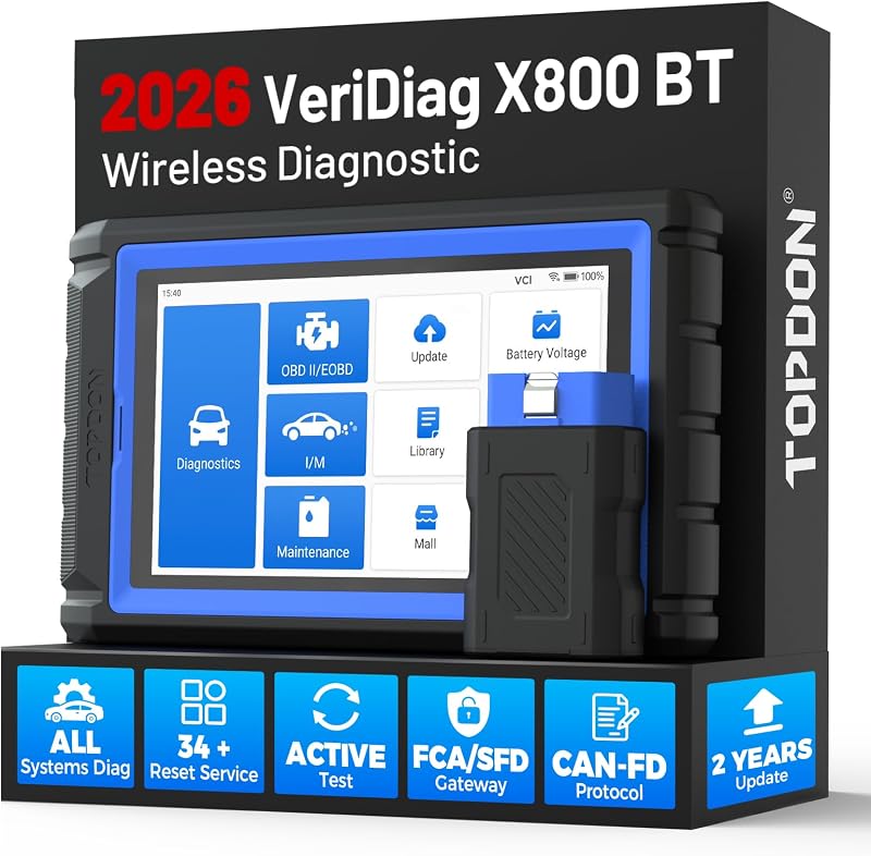 TOPDON Carpal OBD2 Scanner Bluetooth - Scanner for Car, AI-Assisted All System Diagnostic Tool for iOS & Android, Vehicle Health Check, 6 Maintenance Services, Smog Check, Repair Guide